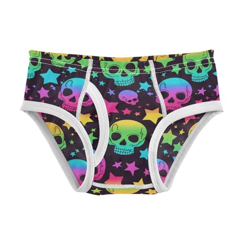 Wusikd Skull Rainbow Boys' Underwear Cotton Colored Boys Briefs Soft Toddler Underwear 2T