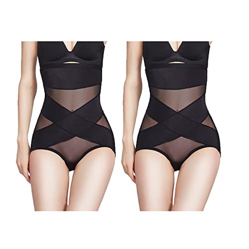 KucheHaushalt Cross Compression Abs Shaping Pants for Women Tummy Control, Abs Shaping Criss Cross Compression Waist Trainer Seamless Butt Lifter (M,2PCS-A) thumbnail