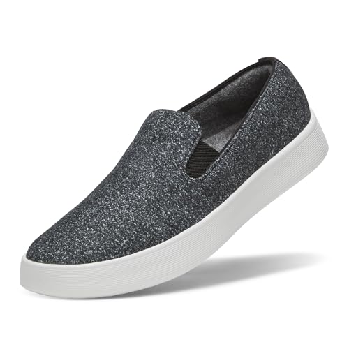Allbirds Allbirds Women’s Wool Cruiser Slip-On, Comfortable Everyday Sneaker, Easy On/Off Walking Shoes - Dark Grey (Light Grey Sole) - 9 Medium