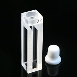Micro Fluorescence Quartz Cuvette, PTFE Stopper Type, 10 mm Light Path, 1.4 ml Volume, Light Width 4mm, 4 Transparent Windows