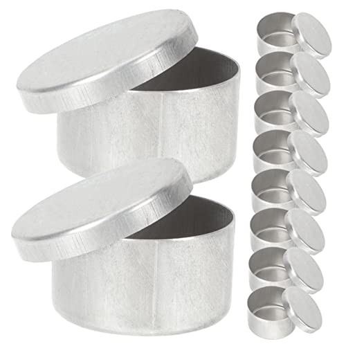 MUSISALY 9pcs Soil Sampling Box Travel Jars Small to Go Containers with Lids Tin Containers with Lids Travel Storage Tin Jars Soil Weighing Holders Lip Gloss Containers Aluminum Silver