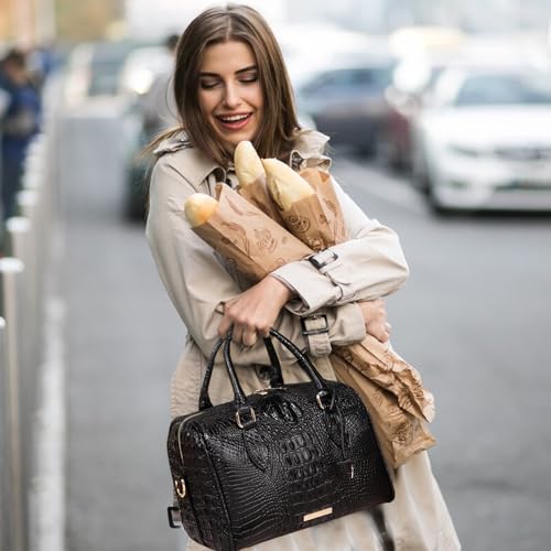 Image of Makcr Joacbv Top-Handle Crocodile Purses For Women Crossbody Leather Bags Trendy Large Capacity Tote with Shoulder Strap