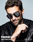 LUENX Aviator Sunglasses for Men Square Polarized Polygon Sun Glasses 60mm