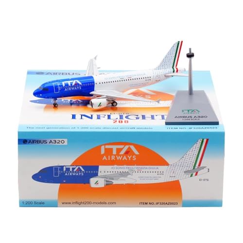 Réplica de avión Airbus A320 a escala 1/200 miniatura de colección terminada ITA Airlines