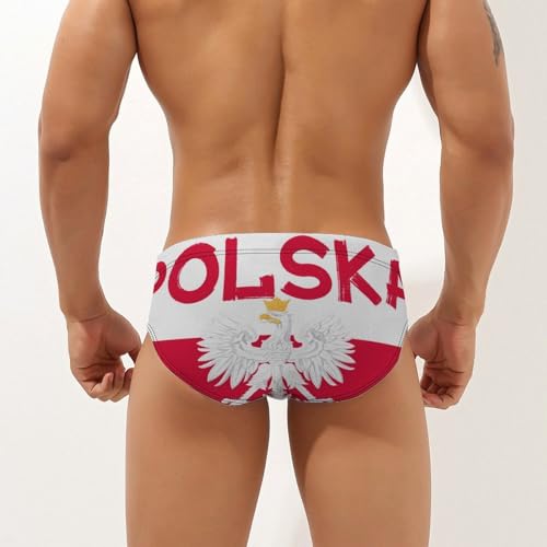 Polska Poland Polish Flag Men's Swim Briefs Low Waist Bikini Swimsuit Underwear Beach Swimwear2
