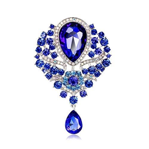 Broche de mariage forme goutte d'eau en cristal scintillant