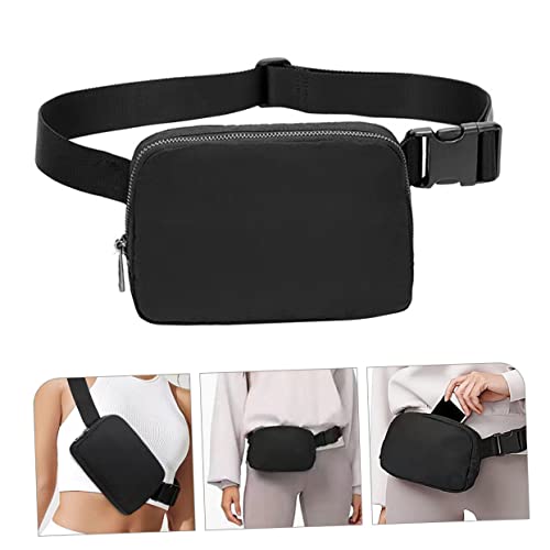 Bolsa de pecho para correr impermeable cruzada de nylon negro mujer 4