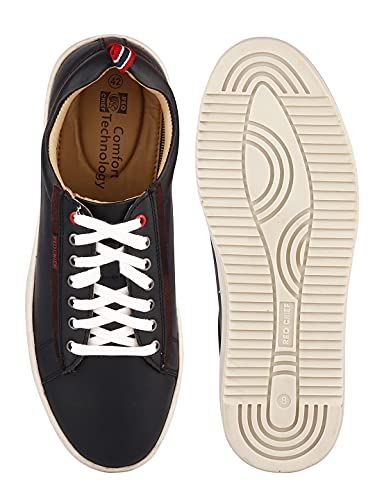 Image of Red Chief Black Leather Casual Shoes for Men RC3719