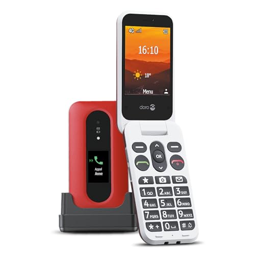 Doro Leva L30 Unlocked Mobile Phone for Seniors – External Display for Call Identification – Powerful HD Sound – Camera – Assistance Button with GPS – Flip Phone Without Internet (Red) Doro Leva L30 Unlocked Mobile Phone for Seniors – External Display for Call Identification – Powerful HD Sound – Camera – Assistance Button with GPS – Flip Phone Without Internet (Red)