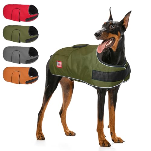 Image of BEAUTYZOO Dog Winter Coat for Giant Large Dogs, Waterproof Canvas Jackets