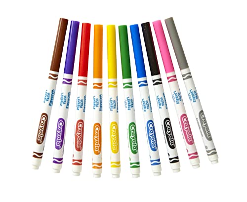 Crayola Ultra Clean Washable Markers - 12 Pack (10ct), Bulk Fine Line Markers for Classrooms, Kids, Nontoxic - image 3