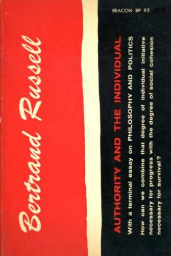 Authority and the Individual B0044Q9PNE Book Cover