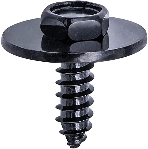 Rexka 50 pcs M4.8-1.61 x 16mm Hex Head Sems Screws for BMW Wheel Arch Trim Underfloor Coating Rear Trim Cover Underhood Shield 07147129160 E46 E60 E63 E66 E70 E82 E83 E90 07-14-7-129-160