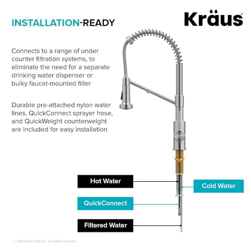 Kraus KFF-1610SFS Bolden 2-In-1 Commercial Style Pull-Down Single Handle Water Filter Kitchen Faucet thumb #7