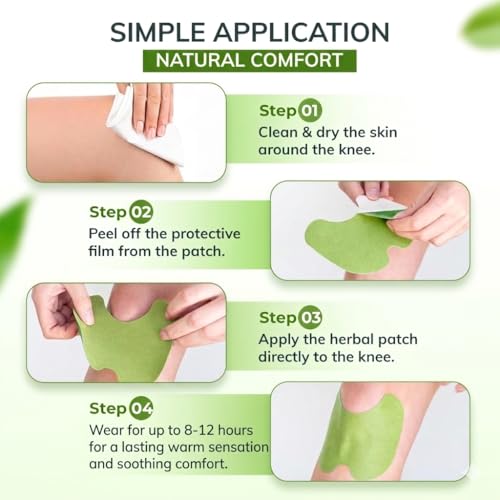 Image of FlexiKnee Warming Herbal Patches - Adhesive Heat Patches for Knees & Body - Flexible Fit, Lightweight Design (Knee Patch 3-Pack, 36, Count)
