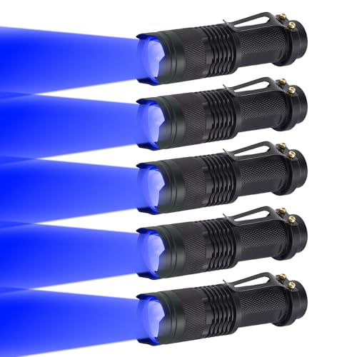 LIAISIMI Linterna mini LED de luz azul con 3 modos de se puede ampliar a través de la de del clip