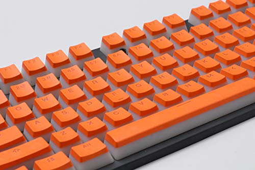 HK GAMING Pudding Keycaps Set | Doubleshot PBT Keycap Set | Full 112 OEM Profile Key Set | ANSI US-Layout | for Mechanical Keyboard | Compatible with Cherry MX, Gateron, Kailh, Outemu |Orange