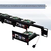 GeeekPi 19 Zoll 1U Rackmount für Raspberry Pi 5/4B/3B+/3B, mit abnehmbaren Fronthalterungen, kompatibel mit 19 Zoll Serverschränken – Ansicht 6