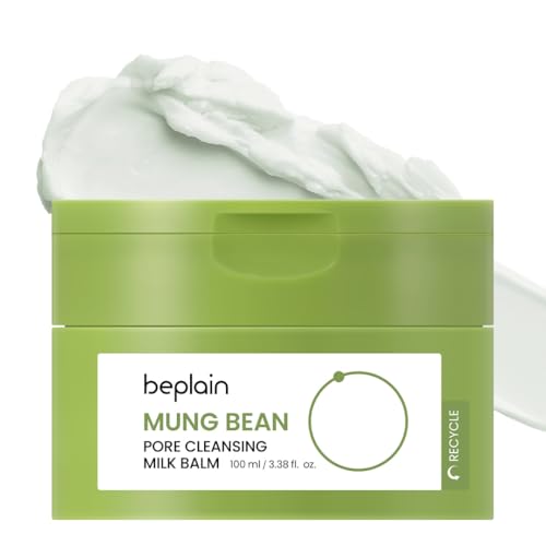 beplain Mung Bean Pore Cleansing Milk Balm | Makeup Remover for Sensitive Skin | Ceramides Cleansing...