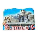 Bilbao España Imán 3D para nevera, regalo de recuerdo, resina hecha a mano, colección de decoración para el hogar y la cocina