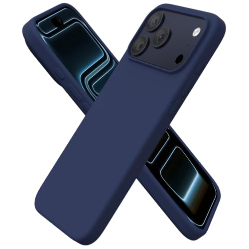 Image of ORNARTO Compatible with iPhone 17 Pro Max Case 6.9 inch, Slim Liquid Silicone 3 Layers Soft Gel Rubber Shockproof Protective Cover with Anti-Scratch Microfiber Lining-Navy Blue