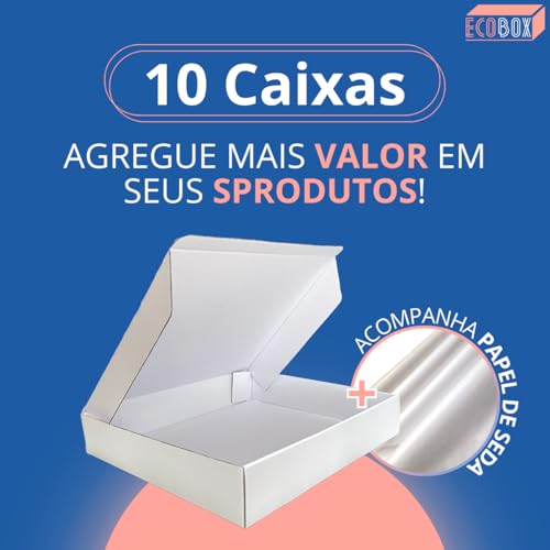 Caixa Papelão Montável Para Roupas e Salgados 30x25x5cm 10 Caixas