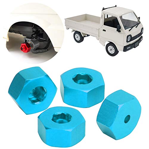 BONKZEBU 4pcs RC Hex Combiner, Wheel Hub Hex Adapter, 5mm to 12mm Combiner Available, for WPL D12 1/10 RC Model Trucks (Blue B)