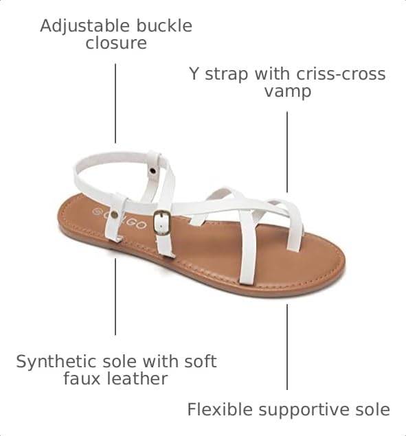 Image of Colgo Women's Summer Strappy Flat Sandals, Adjustable Casual Fisherman Sandal with Open Toe Slingback Gladiator Sandals