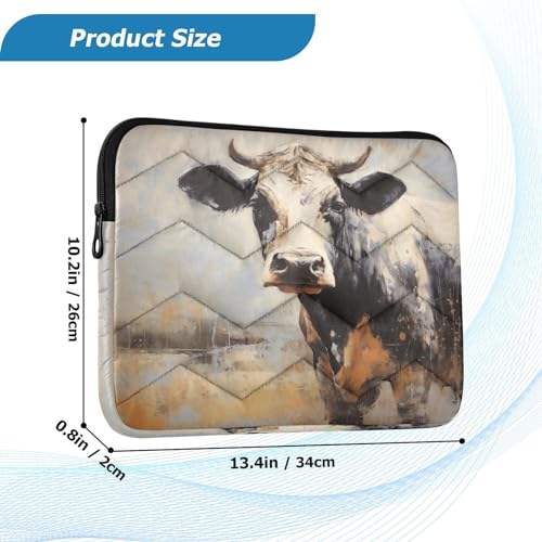 Funda para portátil 13-14 pulgadas estampado vaca impermeable miniatura 3