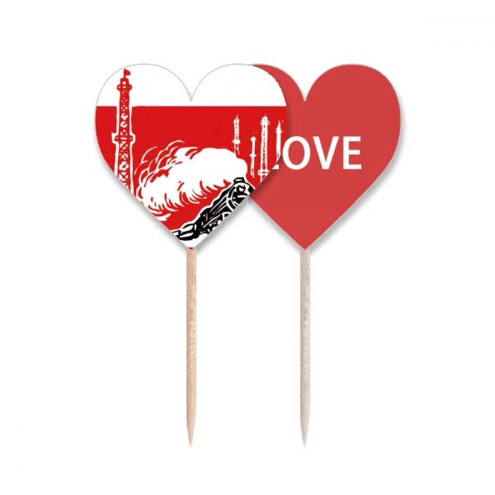 Cure-dents en forme de cœur rouge pour cupcake de la Saint-Valentin