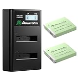 Powerextra 2 Pack Replacement Canon NB-6LH Battery and Smart LCD Display Dual USB Charger for Canon NB-6L and Powershot S120, SX510 HS, SX280 HS, SX500 IS, SX700, D20, S90, D30, ELPH 500, SX270, SX240