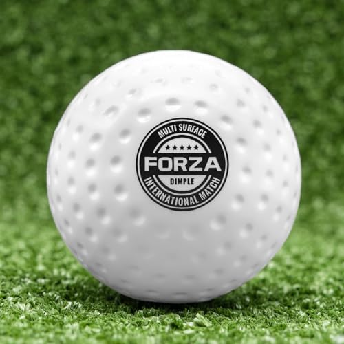 FORZA 5-Star International Match Field Hockey Balls Professional Grade Dimpled Surface for Speed & Trajectory Available in White or Fluorescent Orange Single or 6-Pack (White Pack of 1)