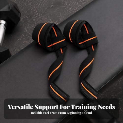 Image of Lifting Straps with Padded Wrist Loops Secure encircling Design, Heavy Duty, Grip Straps with Hook-and-Loop Fastening, for Deadlifts Standard