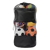 AMFUN Bolsa de Globo Grande de Malla, Voleibol (Negro)