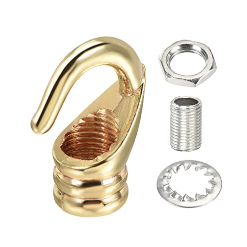 Image of YOKIVE 2 Pcs Alloy M10 Ceiling Hook, Electroplate Pendant Fixtures Hanger | Hanging Chandelier Light, Great for Home (Champagne Gold, 0.91x1.22-Inch)