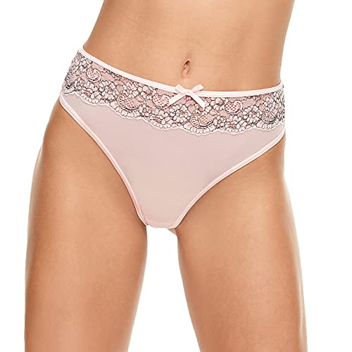 ANGABRIEL Damen Blumenspitze Thongs G-String Unterwäsche T-Back Low Waist Stretchy Höschen (Rosa, 42) Cover