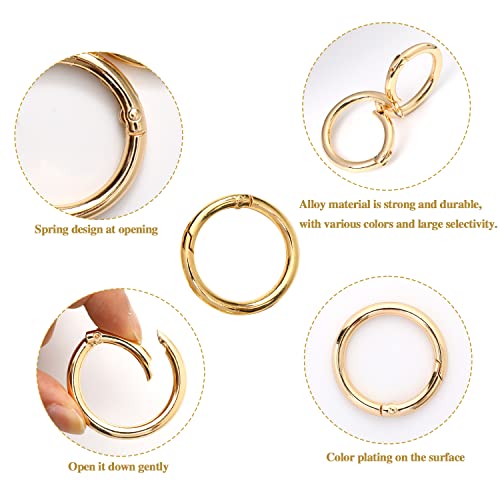 10Pcs 1.25 Inch Inside Diameter Gold Key Rings Gold O Ring Clip Round Keychain Snap Hooks Buckles Key Chain Clip Hooks Keyring Clip Diy Accessory #TOP4