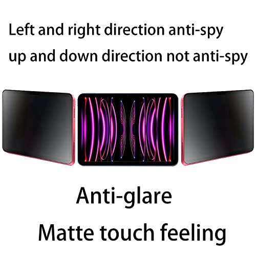 BWEDXEZ Privacy Anti-Glare Screen Protector Anti-Spy Soft Film Suit for iPad Pro 11 inch 2022/2021 / 2020 (4th/3rd/2nd Generation) Matte Anti-Peeping