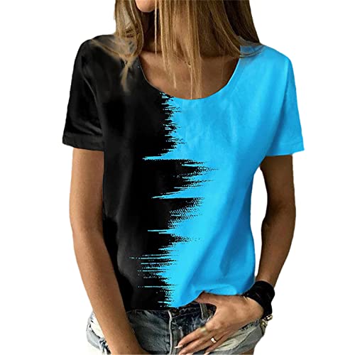 T-shirt d'été pour femme avec impression 3D chic et coupe ample pour vos terrasses et vacances
