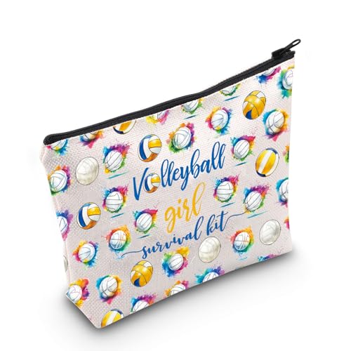 WZMPA Pallavolo Ragazza Cosmetico Makeup Bag Pallavolo Regalo Giocatore di Pallavolo Ragazza Kit di Sopravvivenza Trucco Cerniera Sacchetto Sacchetto di Pallavolo Allenamento Regalo, Pallavolo Ragazza