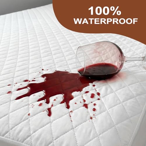 Cubierta mate de color sólido suave para protector de cama acolchado 4