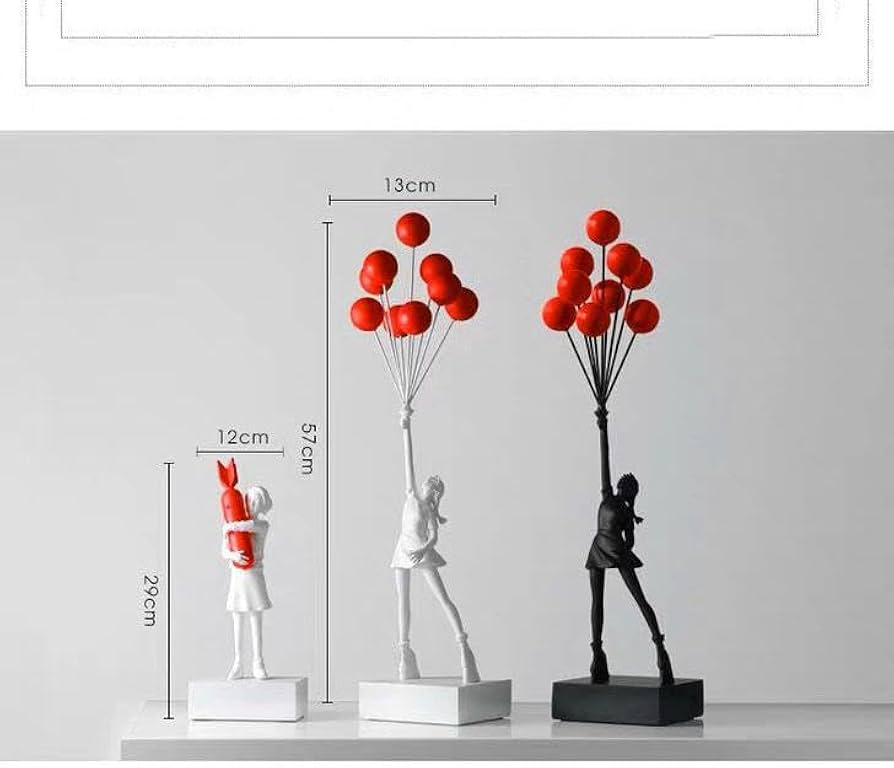 Buy EUROXO Luxury Balloon Girl Statues Banksy Flying Balloons Girl