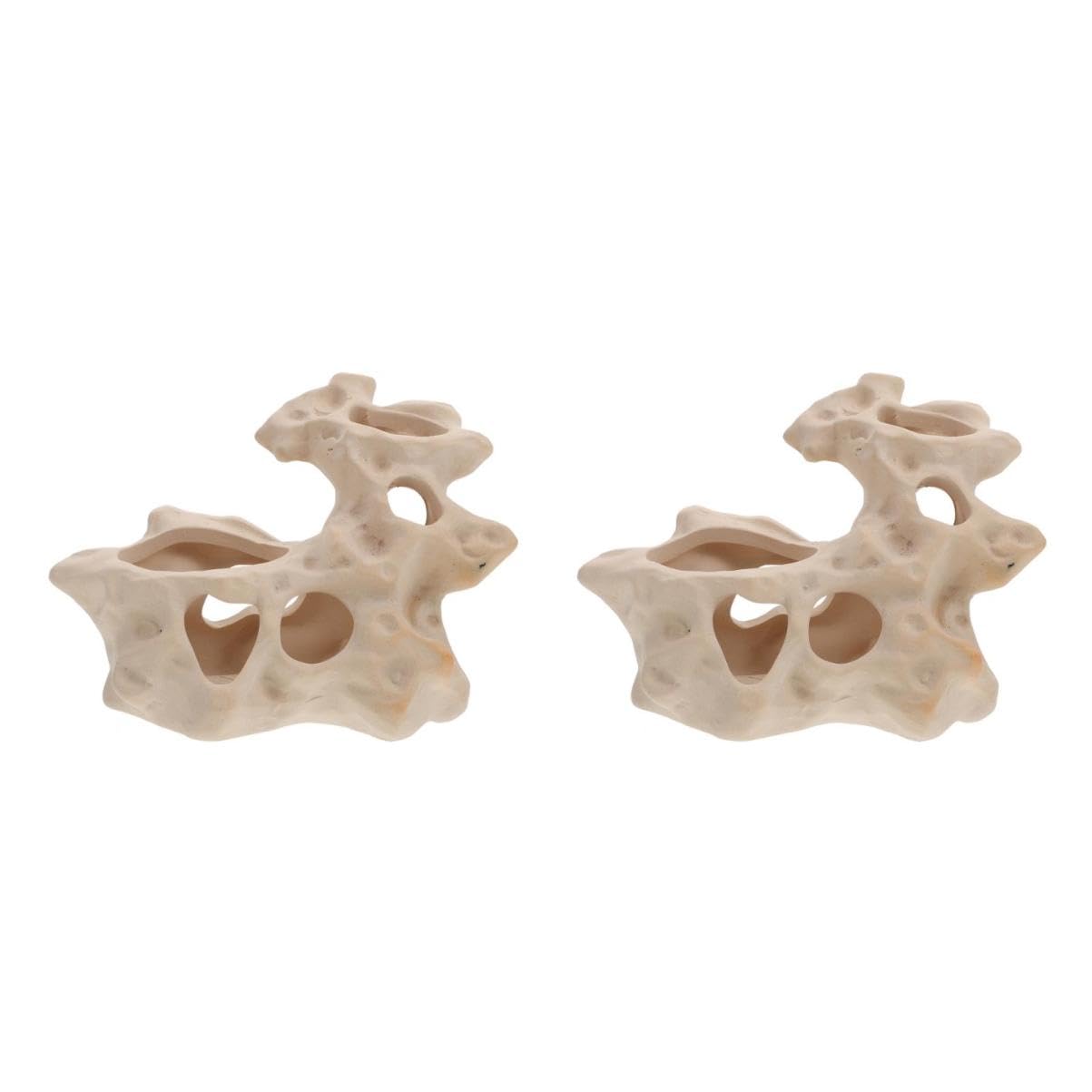 Yardwe 2St Aquarium Landschaftsgestaltung Flucht Panzer Lüfter Luft Wasser Teich Buntbarsch Keramik Figuren Aquarium Zubehör Keramik Dekoration -Ornamente Dekoration Beige