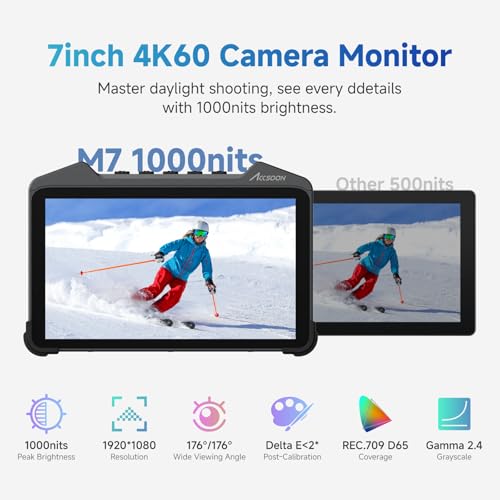 Image of Accsoon CineView M7 4K60 7inch Camera Monitor SDI HDMI Video Transmission Systems 1000nit with Camera Control 3D LUT Touchscreen DSLR Video Assist for Livestreaming /Monitoring /Recording