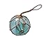 Hampton Nautical Light Blue Japanese Glass Ball Fishing Float with Brown Netting Decoration 4