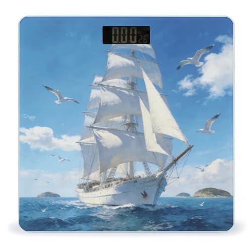 Báscula digital para baño con vidrio templado y pantalla LCD miniatura 1