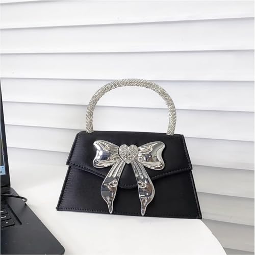 Clutch Purses for Women, Bow Evening Bag, Rhinestone Handle Tote Bag miniatura 6