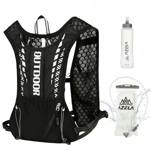 Ecofocet Zaino Idratazione,Zaino da Corsa,Gilet Zaino Trail Running,Gilet running uomo,Gilet corsa,con 500ml Borraccie Morbide 1.5L Sacca Idrica,per Outdoor,Maratona,Ciclismo,Alpinismo