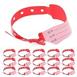 Mobestech Braccialetti Medici Identificativi Ospedalieri Rossi in Pvc Impermeabili, Regolabili con Chiusura a Scatto, Set da 100 Pezzi per Monitoraggio Pazienti e Uso Prolungato in Contesti
