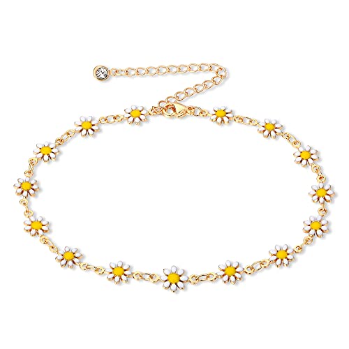 FUNEIA Fußkette Gold 14K Vergoldet Fußkettchen für Damen Gold Wasserfest...